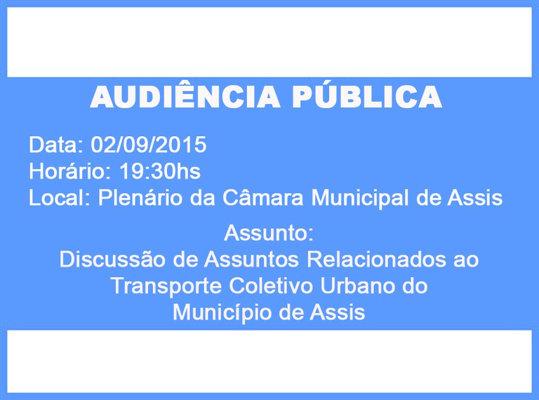 AUDIÊNCIA PÚBLICA