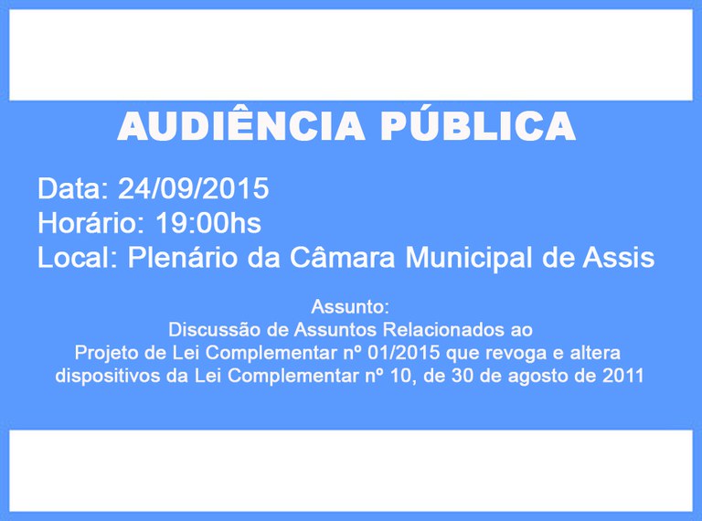 AUDIÊNCIA PÚBLICA 