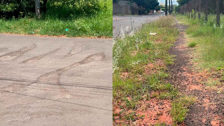 Buracos, desgaste do asfalto e mato alto motivam reclamações da população e pedidos por manutenção urbana