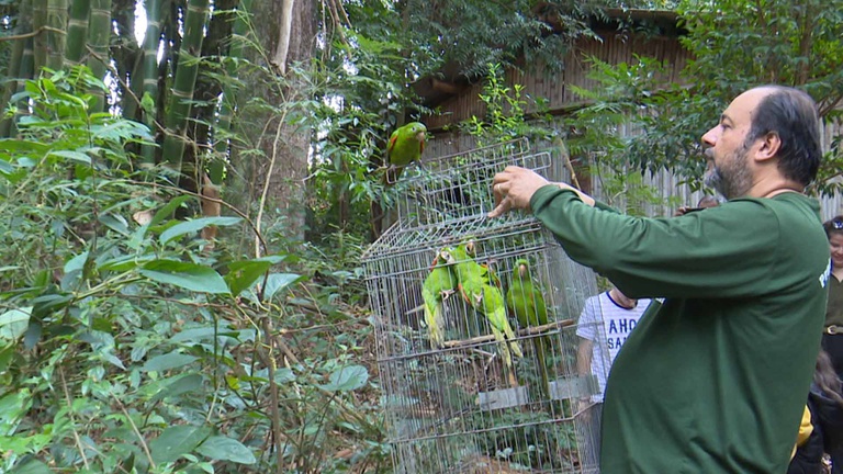Ação reúne animais reabilitados e reforça importância da preservação e do combate ao tráfico de espécies