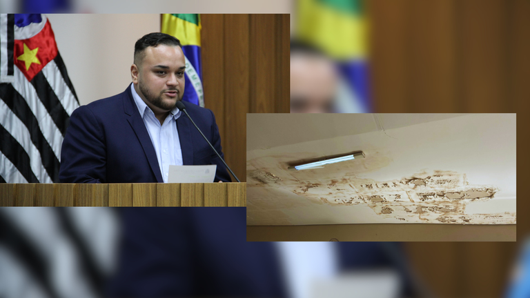 Vereador cobra prefeitura sobre atraso em conserto de telhado de escola municipal
